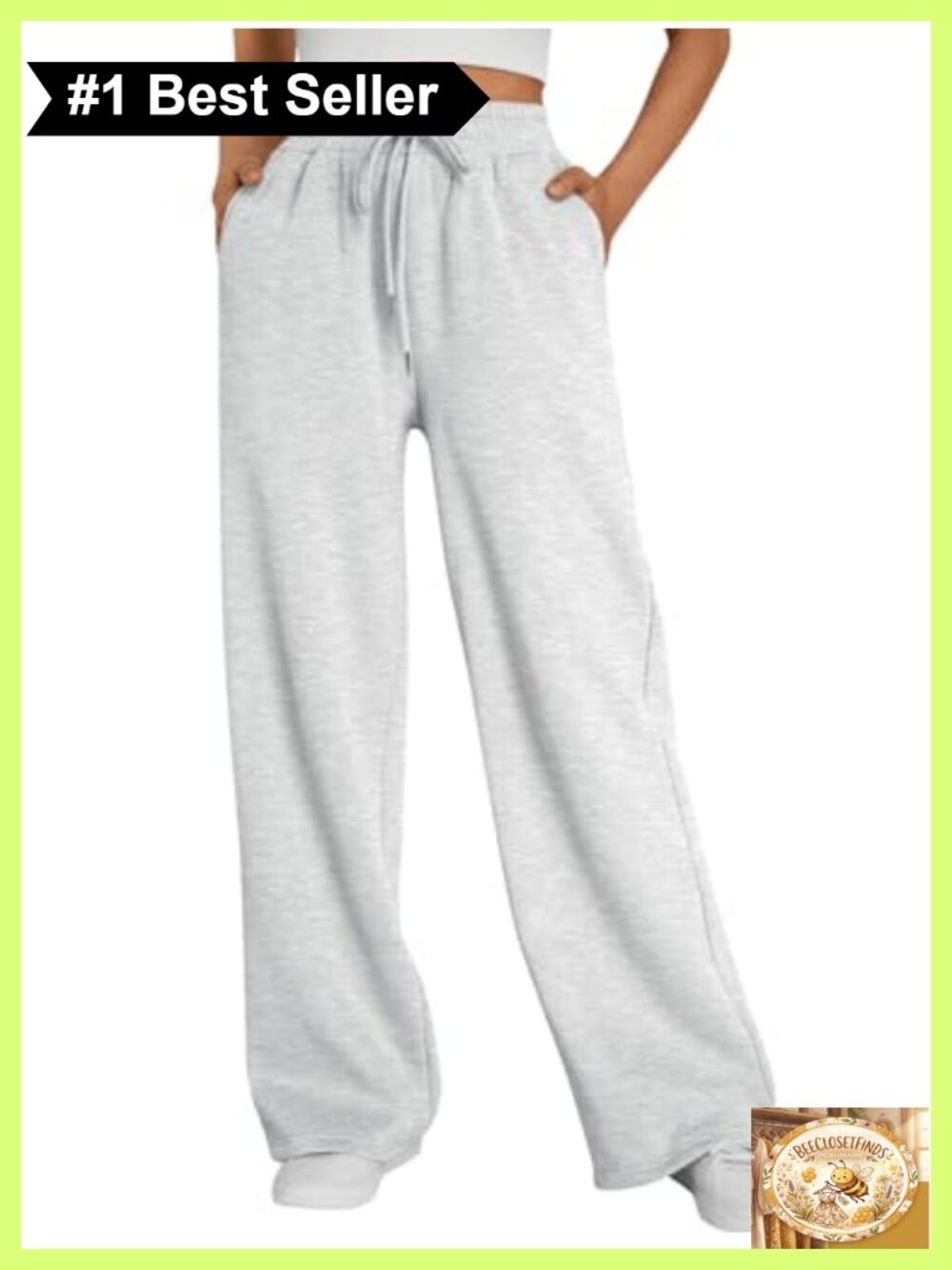 Wide Leg Fleece Lined Sweatpants High Waisted Drawstring Pockets